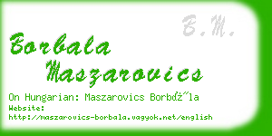 borbala maszarovics business card